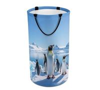 DWTJKMS Penguin Antarctica Ice - Cesto portabiancheria pieghevole con manici per il trasporto, grande cesto portaoggetti per lavanderia, dormitorio, famiglia