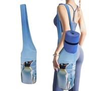 DWTJKMS Penguin Antarctica Ice Yoga Mat Bag Borsa in tela resistente con tasca per bottiglia d'acqua e fondo bagnato, si adatta alla maggior parte dei tappetini da yoga di dimensioni