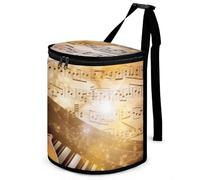 DWTJKMS Pianoforte Violino Note musicali Cestino per auto con coperchio Grande capacità Appeso Pattumiera automatica a prova di perdite Impermeabile Cestino della spazzatura Auto Must Haves Accessori