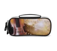 DWTJKMS Pianoforte Violino Note Musicali Sacchetto di Trucco In Pelle Portatile Piccolo Organizzatore Cosmetico Impermeabile Borse Da Toilette Spazzole Matite E Viaggio Make Up Accessori