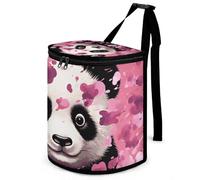 DWTJKMS Pink Panda - Pattumiera per auto in cotone con coperchio, grande capacità, da appendere, a prova di perdite, impermeabile, accessori per interni
