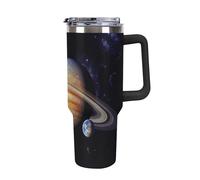 DWTJKMS Planet Jupiter - Bicchiere in acciaio inox da 1,18 l, a prova di perdite, grande capacità, con manico, cannuccia a doppia parete, isolamento sottovuoto, riutilizzabile, mantiene freddo o caldo