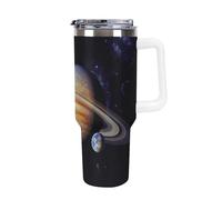 DWTJKMS Planet Jupiter - Bicchiere in acciaio inox da 1,18 l, a prova di perdite, grande capacità, con manico, cannuccia a doppia parete, isolamento sottovuoto, riutilizzabile, mantiene freddo o caldo