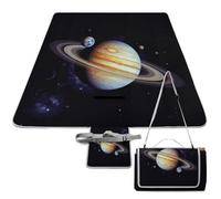 DWTJKMS Planet Jupiter - Tappetino da picnic pieghevole, impermeabile, con borsa da picnic, 147,3 x 147,3 cm, coperta da campeggio per spiaggia, parco, viaggi