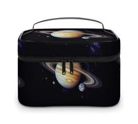 DWTJKMS Planet Jupiter - Trousse per trucchi, organizer per cosmetici, grande capacità, portatile, da donna, con manico e divisore