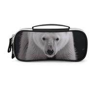 DWTJKMS Polar Bear Borsa per il trucco in pelle portatile piccola organizer per cosmetici impermeabile borse da toilette pennelli matite e accessori per il trucco da viaggio