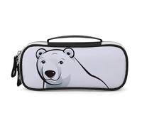 DWTJKMS Polar Bear Borsa per il trucco in pelle portatile piccola organizer per cosmetici impermeabile borse da toilette pennelli matite e accessori per il trucco da viaggio