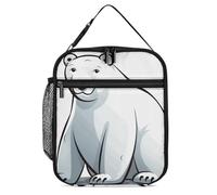 DWTJKMS Polar Bear, borsa termica per il pranzo, a prova di perdite, per uomini e donne, con manico, riutilizzabile, per ufficio, lavoro, picnic