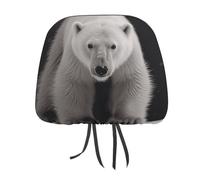 DWTJKMS Polar Bear, copertura per poggiatesta auto, regolabile, riutilizzabile, accessorio per interni auto, stile vintage, per la maggior parte delle auto