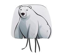 DWTJKMS Polar Bear, copertura per poggiatesta auto, regolabile, riutilizzabile, accessorio per interni auto, stile vintage, per la maggior parte delle auto
