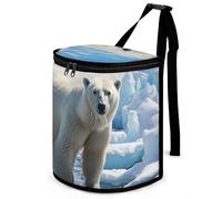 DWTJKMS Polar Bear Ice Car Pattumiera con coperchio Grande Capacità Appeso Auto Pattumiera a prova di perdite Impermeabile Pattumiera Auto Must Haves Accessori Interni