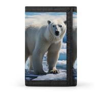 DWTJKMS Polar Bear Ice Wallet minimalista da uomo sottile triplo portafoglio moda moderno portafoglio antifurto porta carte e contanti