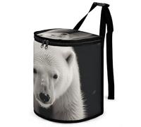 DWTJKMS Polar Bear - Pattumiera per auto con coperchio, grande capacità, da appendere, a prova di perdite, impermeabile, accessori per interni