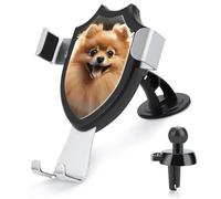 DWTJKMS Pomeranian Dog Car Phone Holder Air Vent Cell Phone Stand Universale Automobile Cradle Fit for All Smartphone and Car Models (nero)