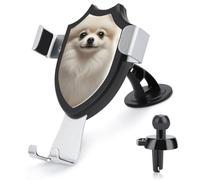 DWTJKMS Pomeranian Dog Car Phone Holder Air Vent Cell Phone Stand Universale Automobile Cradle Fit for All Smartphone and Car Models (nero)