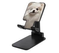 DWTJKMS Pomeranian Dog - Supporto per telefono cellulare, pieghevole, regolabile in altezza, portatile, adatto a tutti gli smartphone, colore: nero