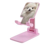 DWTJKMS Pomeranian Dog - Supporto per telefono cellulare, pieghevole, regolabile in altezza, portatile, per tutti gli smartphone, colore: rosa