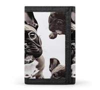 DWTJKMS Portafogli da uomo con bulldog francese, minimalista, sottile, a tre pieghe, alla moda, moderno, antifurto, può contenere carte e contanti