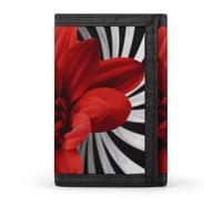 DWTJKMS Portafogli da uomo minimalista, con fiori rossi, sottile, a tre pieghe, alla moda, moderno, antifurto, può contenere carte e contanti