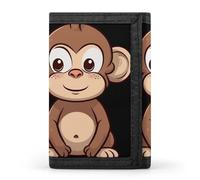 DWTJKMS Portafogli da uomo minimalista, con scimmia, marrone, sottile, a tre pieghe, alla moda, moderno, antifurto, può contenere carte e contanti