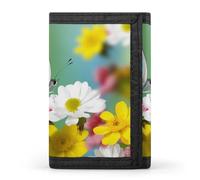 DWTJKMS Portafoglio a farfalla primaverile minimalista da uomo sottile a tre ante portafogli alla moda moderno portafoglio antifurto per carte e contanti