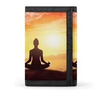 DWTJKMS Portafoglio da meditazione yoga minimalista da uomo sottile a tre ante portafogli alla moda moderno portafoglio antifurto per carte e contanti