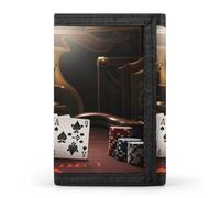 DWTJKMS Portafoglio da torneo di poker minimalista da uomo sottile a tre ante portafogli alla moda moderno portafoglio antifurto per carte e contanti