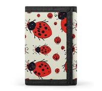 DWTJKMS Portafoglio da uomo minimalista con coccinella rossa, sottile, a tre pieghe, alla moda, moderno, antifurto, può contenere carte e contanti