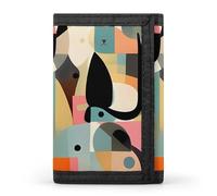 DWTJKMS Portafoglio da uomo minimalista con gatto di arte moderna Mid-Century, portafogli a tre ante sottili, alla moda, portafoglio antifurto per carte e contanti