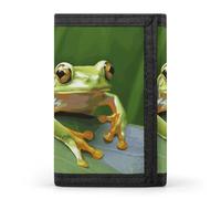 DWTJKMS Portafoglio da uomo minimalista con rana di albero, sottile, a tre pieghe, alla moda, moderno, antifurto, può contenere carte e contanti