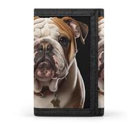 DWTJKMS Portafoglio minimalista con bulldog inglese, da uomo, sottile, triplo portafoglio, alla moda, moderno, antifurto, può contenere carte e contanti