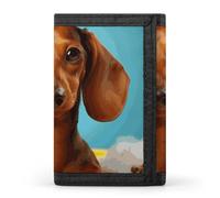 DWTJKMS Portafoglio minimalista con cane bassotto da uomo sottile a tre ante portafogli alla moda moderno portafoglio antifurto per carte e contanti