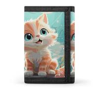 DWTJKMS Portafoglio minimalista con gatti carini, da uomo, sottile, triplo portafoglio, alla moda, moderno, antifurto, può contenere carte e contanti