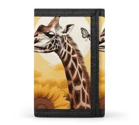 DWTJKMS Portafoglio minimalista con giraffa e girasole da uomo sottile a tre ante portafogli alla moda moderno portafoglio antifurto per carte e contanti