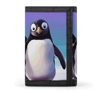 DWTJKMS Portafoglio minimalista con pinguino carino portafoglio da uomo sottile a tre ante portafogli alla moda moderno portafoglio antifurto per carte e contanti