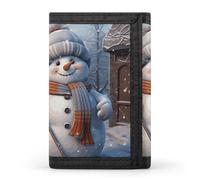 DWTJKMS Portafoglio minimalista con pupazzo di neve, da uomo, sottile, a tre pieghe, alla moda, moderno, antifurto, può contenere carte e contanti