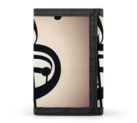 DWTJKMS Portafoglio minimalista con stampa note musicali, da uomo, sottile, a tre pieghe, alla moda, portafoglio antifurto per carte e contanti