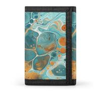 DWTJKMS Portafoglio minimalista da uomo arancione e turchese sottile a tre ante portafogli alla moda moderno portafoglio antifurto per carte e contanti