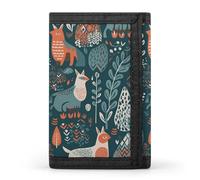 DWTJKMS Portafoglio minimalista da uomo con animali scandinavi, sottile e alla moda, portafoglio antifurto per carte e contanti