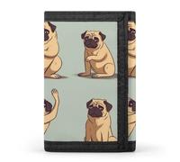 DWTJKMS Portafoglio minimalista da uomo con carlino yoga portafoglio sottile triplo portafoglio alla moda moderno portafoglio antifurto per carte e contanti