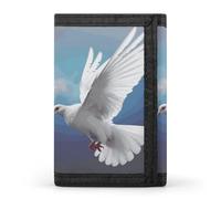 DWTJKMS Portafoglio minimalista da uomo con colomba della pace portafoglio sottile a tre ante portafogli alla moda moderno portafoglio antifurto per carte e contanti