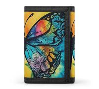 DWTJKMS Portafoglio minimalista da uomo con farfalla tie dye portafoglio sottile a tre ante portafogli alla moda moderno portafoglio antifurto per carte e contanti