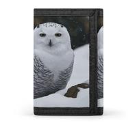 DWTJKMS Portafoglio minimalista da uomo con gufo delle nevi, sottile e alla moda, portafoglio antifurto per carte e contanti