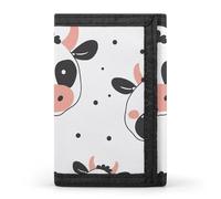 DWTJKMS Portafoglio minimalista da uomo con stampa di mucca in stile cartone animato, portafoglio sottile a tre ante, alla moda, moderno, antifurto, può contenere carte e contanti