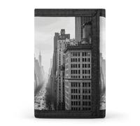 DWTJKMS Portafoglio New York nero e bianco minimalista da uomo sottile a tre ante portafogli alla moda moderno portafoglio antifurto per carte e contanti