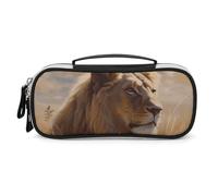 DWTJKMS Prairie Lion Borsa per il trucco in pelle Portatile Piccolo Organizzatore Cosmetico Impermeabile Borse Da Toilette Pennelli Matite E Accessori Per Il Trucco Da Viaggio