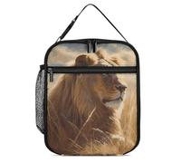 DWTJKMS Prairie Lion Borsa termica per il pranzo, a prova di perdite, per uomini e donne, con manico, riutilizzabile, isolata, per ufficio, lavoro, picnic