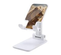 DWTJKMS Prairie Lion - Supporto per telefono cellulare, pieghevole, regolabile in altezza, portatile, per tutti gli smartphone, colore: bianco