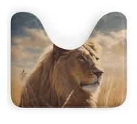 DWTJKMS Prairie Lion - Tappetino da bagno a forma di U, ad asciugatura rapida, assorbente, antimacchia, antiscivolo, per base WC ovale
