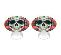 DWTJKMS Punk Rock Auricolari Skull Cabinet Maniglie colorate Manopole per armadio Maniglie per Cassetti Solide Adatto per Comò Mobili da Cucina Porte Armadio Cassetti